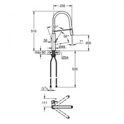 Miscelatore Lavello Grohe CONCETTO NERA Super Steel - 31491DC0