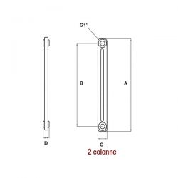 Radiatore Ercos Comby H2000 2 Colonne Bianco