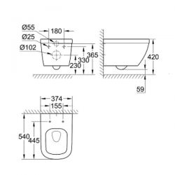 Vaso - Bidet Sospesi Grohe Euro Ceramic con CopriWC Softclose e Rimless