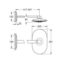 Soffione Doccia a Parete Grohe Rainshower® 360 DUO - 26254000