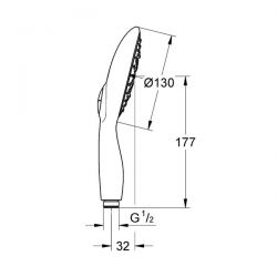 Manopola Doccia a 4 Getti Combinabili Grohe Power&Soul 130 Grigio - 27673000