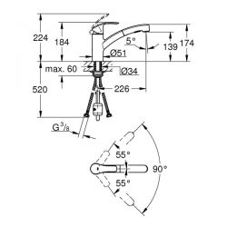 Miscelatore Lavello Grohe EUROSMART - 30305000